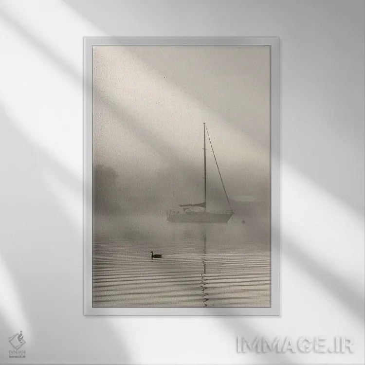 تابلو دکوراتیو "خلیج مه آلود" اثر لری دیتر - نمای قابدار سفید