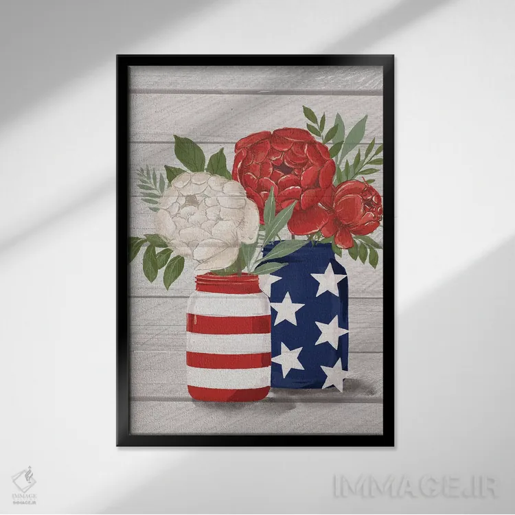 تابلو دکوراتیو "چهارم جولای در مزرعه ۳" اثر لونی هریس - نمای قابدار مشکی