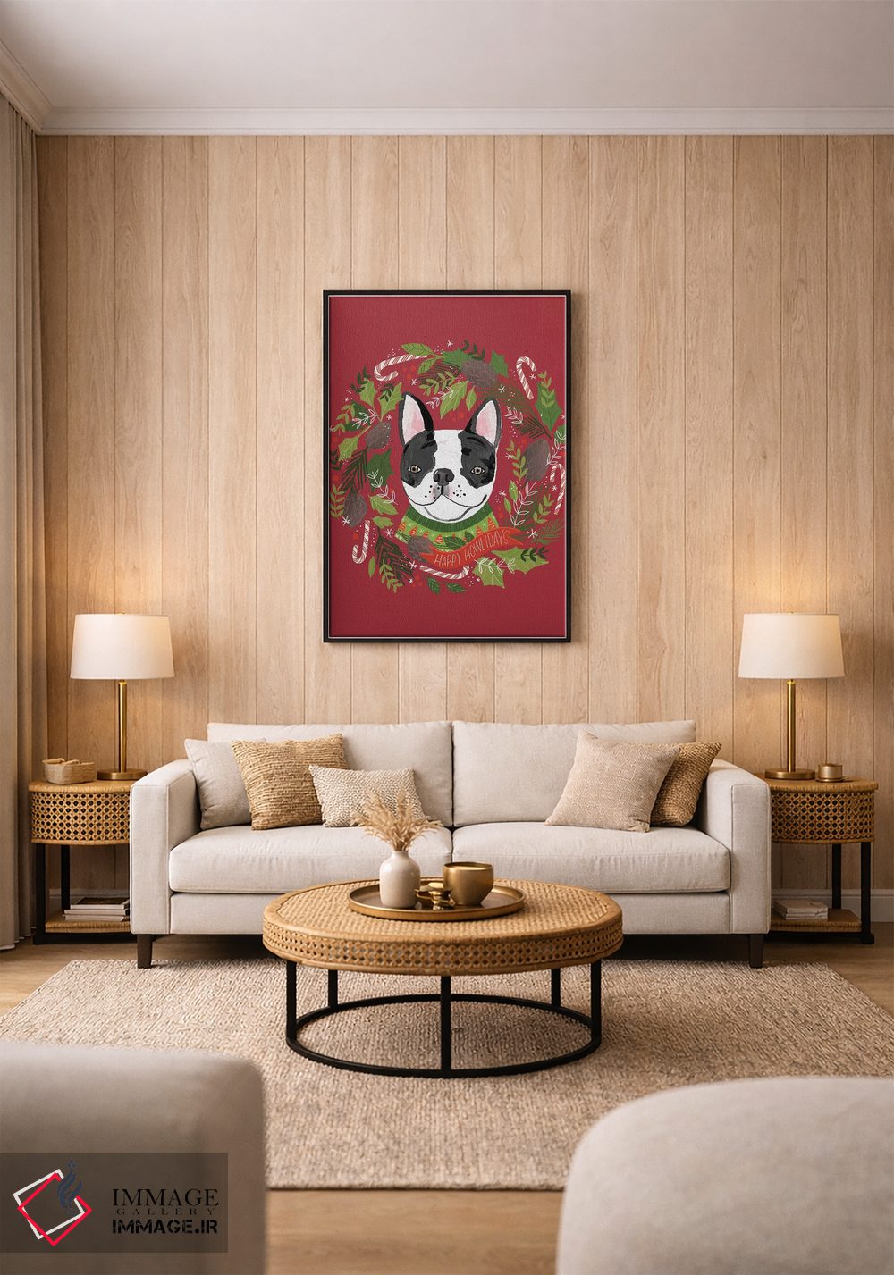 تابلو دکوراتیو "کریسمس و تعطیلات خوشحال " اثر لونی هریس - D1B
