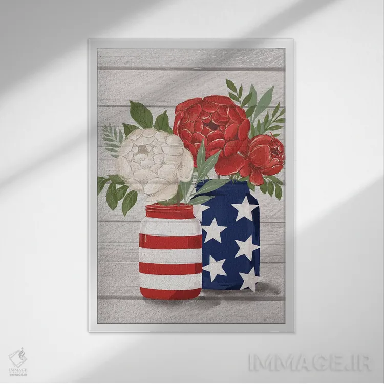 تابلو دکوراتیو "چهارم جولای در مزرعه ۳" اثر لونی هریس - نمای قابدار سفید