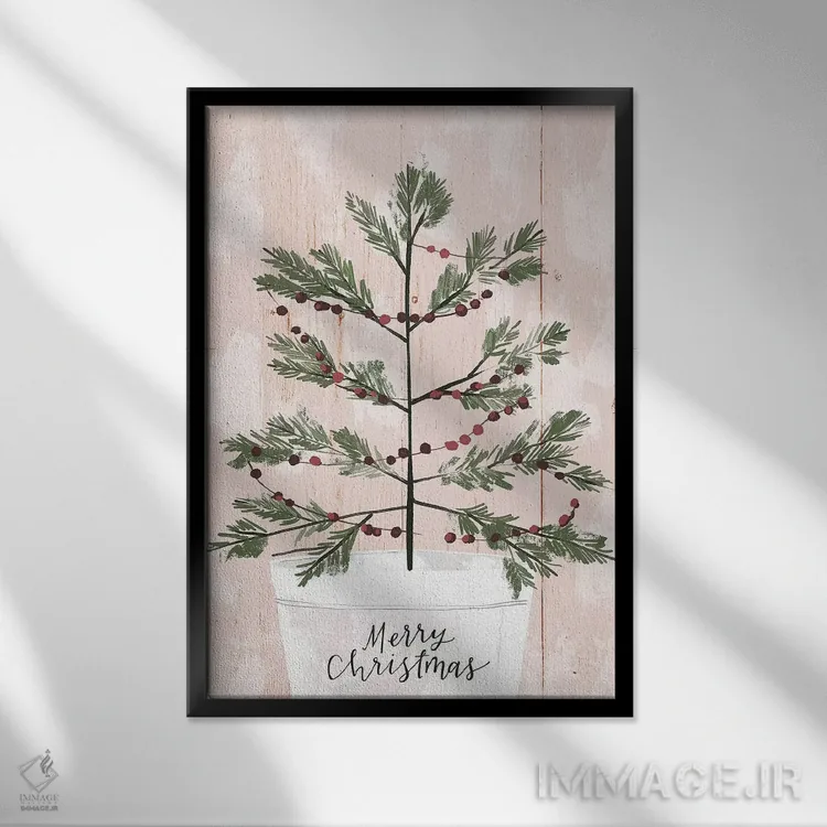 تابلو دکوراتیو "کریسمس مزرعه، فالالا ۱ " اثر لونی هریس - نمای قابدار مشکی