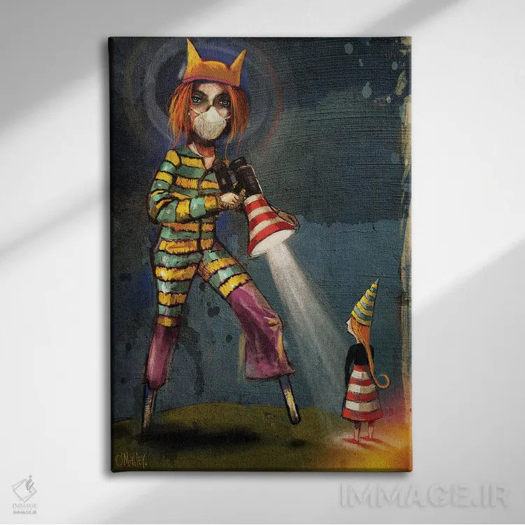 تابلو دکوراتیو "نورپردازی" اثر لیت او'مالی - نمای روبهرو روی دیوار