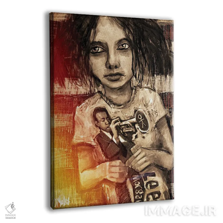 تابلو دکوراتیو "پسر جاز" اثر لیت او'مالی - نمای پرسپکتیو محصول