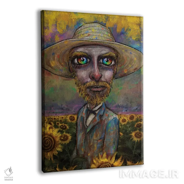 تابلو دکوراتیو "وینسنت و آفتابگردان ها" اثر لیت او'مالی - نمای پرسپکتیو محصول