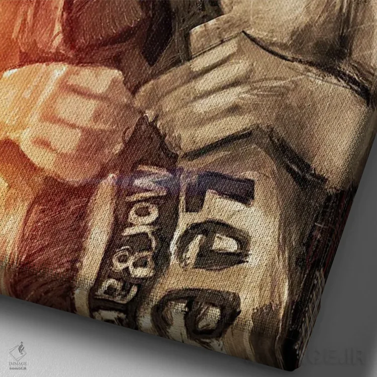 تابلو دکوراتیو "پسر جاز" اثر لیت او'مالی - نمای نزدیک بافت بوم