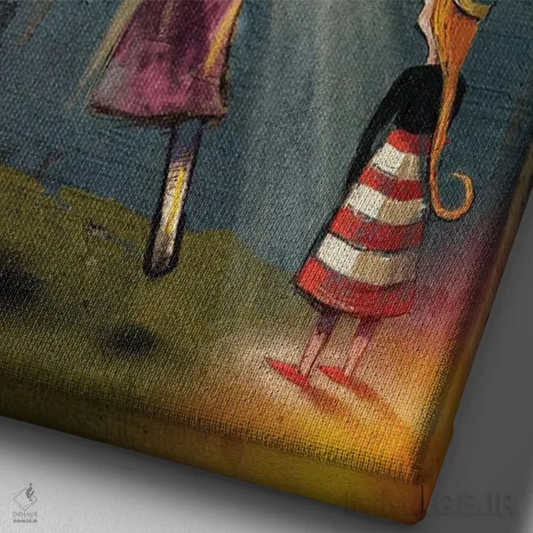 تابلو دکوراتیو "نورپردازی" اثر لیت او'مالی - نمای نزدیک بافت بوم