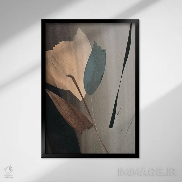 تابلو انتزاعی "حرکت دوم ۲" اثر لولا آبلان - نمای قابدار مشکی