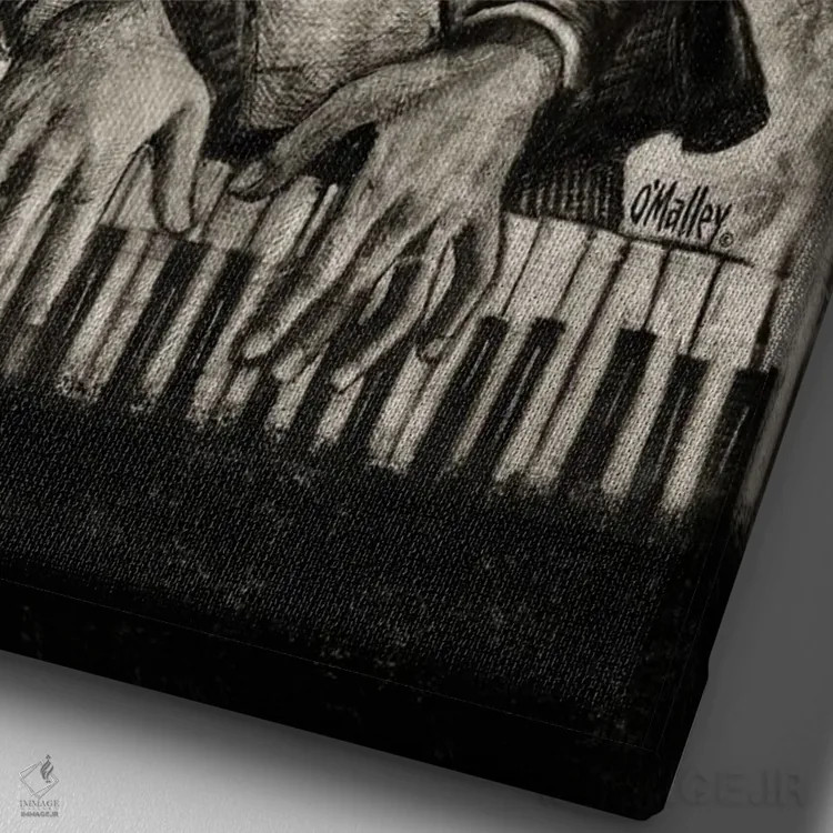 تابلو دکوراتیو "درون موسیقی" اثر لیت او'مالی - نمای نزدیک بافت بوم