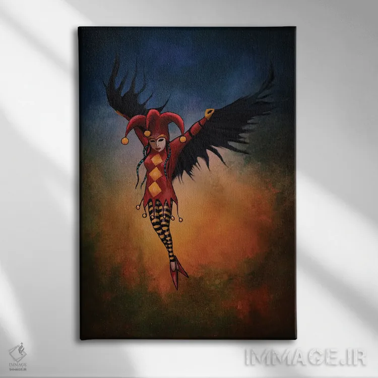 تابلو دکوراتیو "دلقک" اثر لیت او'مالی - نمای روبهرو روی دیوار