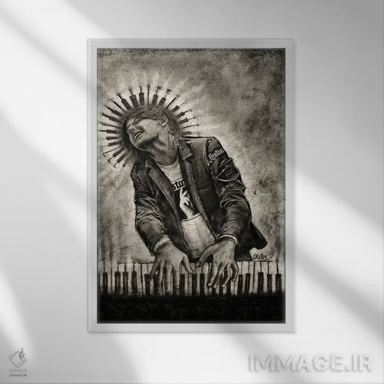 تابلو دکوراتیو "درون موسیقی" اثر لیت او'مالی - نمای قابدار سفید