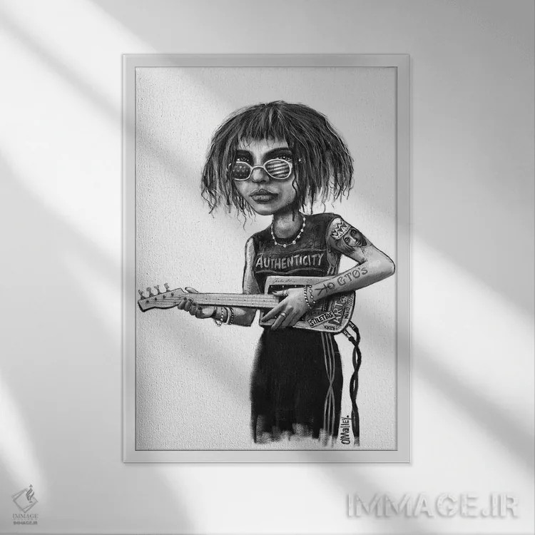 تابلو دکوراتیو "اصالت" اثر لیت او'مالی - نمای قابدار سفید