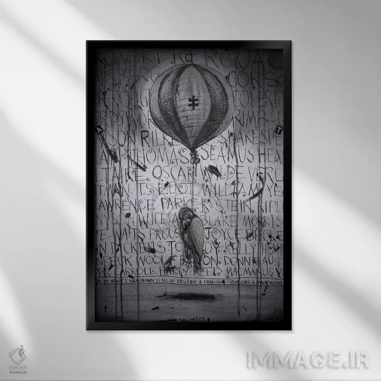 تابلو دکوراتیو "الهام و تعالی" اثر لیت او'مالی - نمای قابدار مشکی