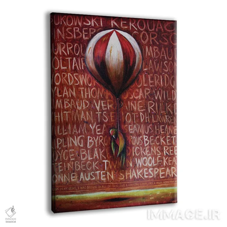 تابلو دکوراتیو "ادبیات و پرواز" اثر لیت او'مالی - نمای پرسپکتیو محصول