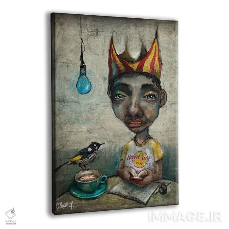 تابلو دکوراتیو "کافه هنر سخت" اثر لیت او'مالی - نمای پرسپکتیو محصول