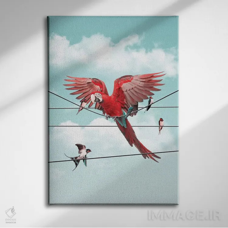 تابلو دکوراتیو "غریبه رنگارنگ" اثر یوناس لوس - نمای روبهرو روی دیوار