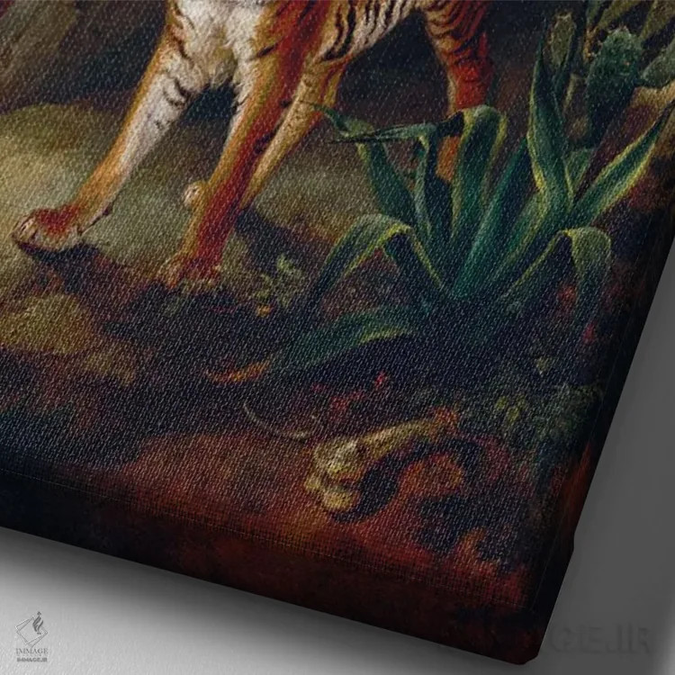 تابلو دکوراتیو "وحشی بمان" اثر یوناس لوس - نمای نزدیک بافت بوم