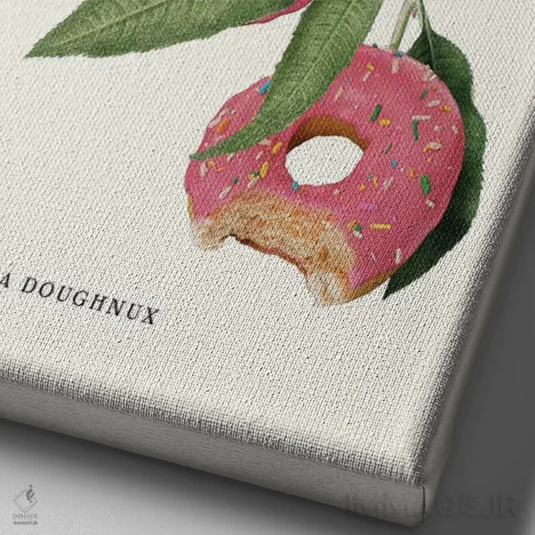 تابلو دکوراتیو "کارخانه دونات" اثر یوناس لوس - نمای نزدیک بافت بوم