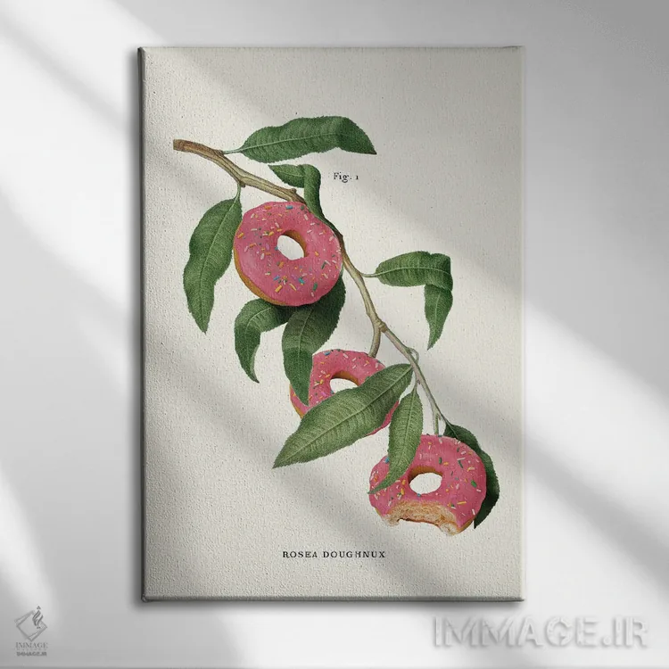 تابلو دکوراتیو "کارخانه دونات" اثر یوناس لوس - نمای روبهرو روی دیوار