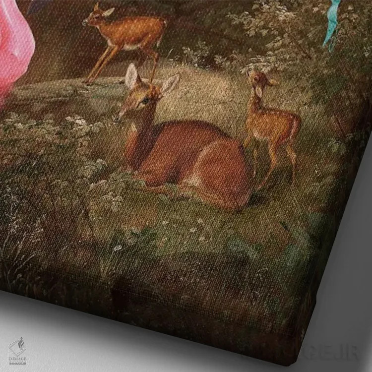 تابلو دکوراتیو "وقتی شناگران رفته اند" اثر یوناس لوس - نمای نزدیک بافت بوم