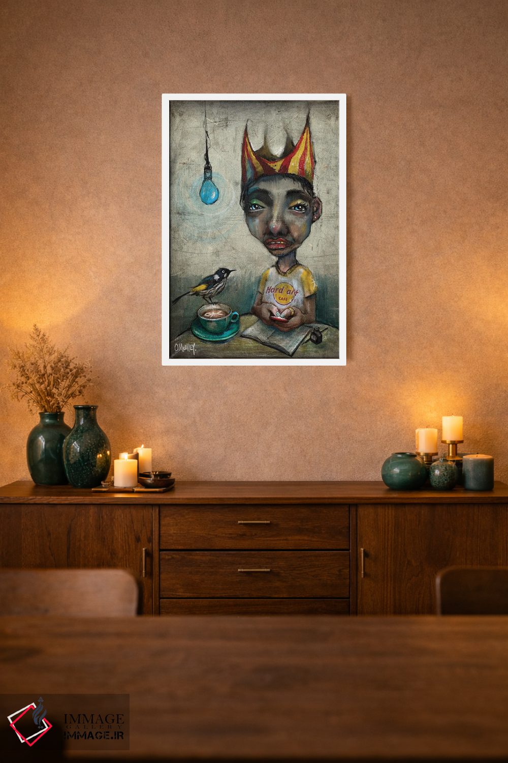 تابلو دکوراتیو "کافه هنر سخت" اثر لیت او'مالی - D1W