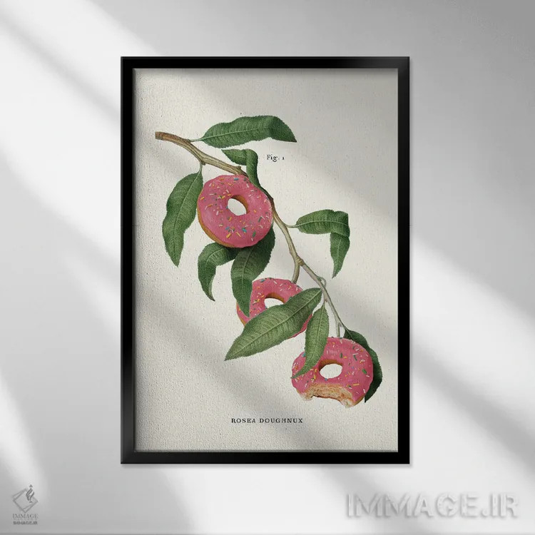 تابلو دکوراتیو "کارخانه دونات" اثر یوناس لوس - نمای قابدار مشکی