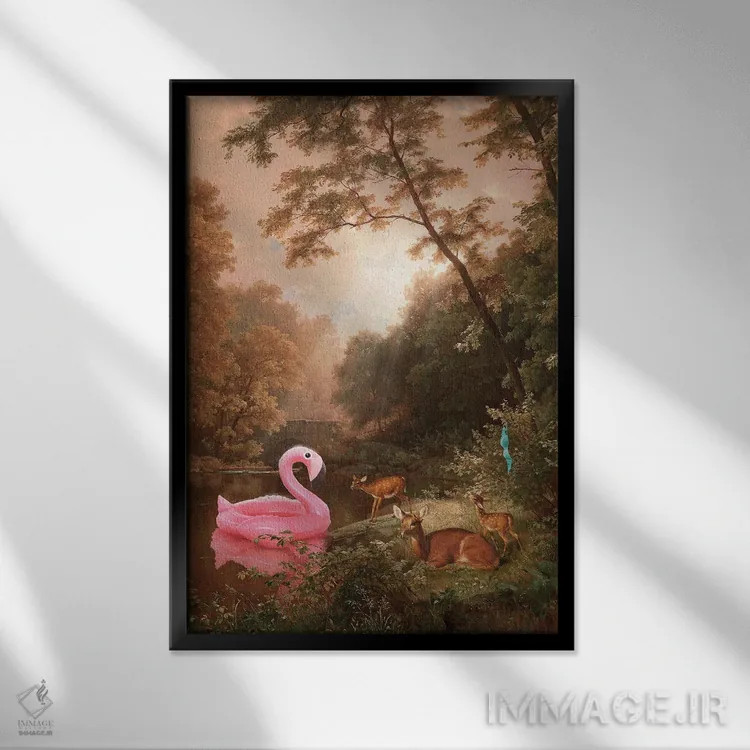 تابلو دکوراتیو "وقتی شناگران رفته اند" اثر یوناس لوس - نمای قابدار مشکی