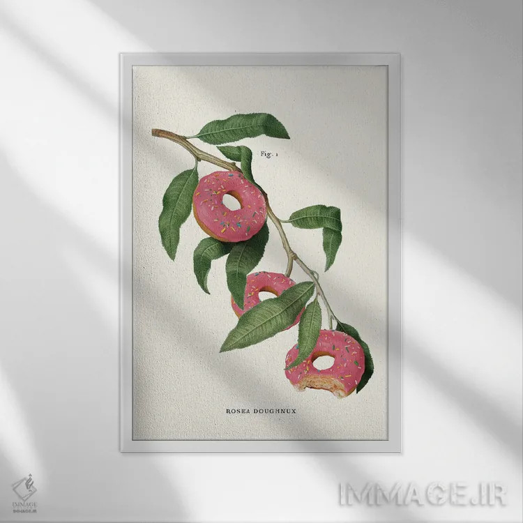 تابلو دکوراتیو "کارخانه دونات" اثر یوناس لوس - نمای قابدار سفید