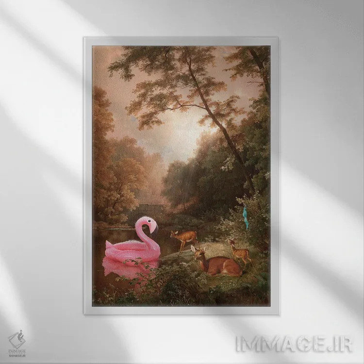 تابلو دکوراتیو "وقتی شناگران رفته اند" اثر یوناس لوس - نمای قابدار سفید