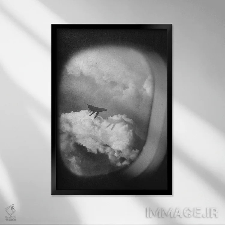 تابلو دکوراتیو "فراتر از ابرها" اثر یوناس لوس - نمای قابدار مشکی