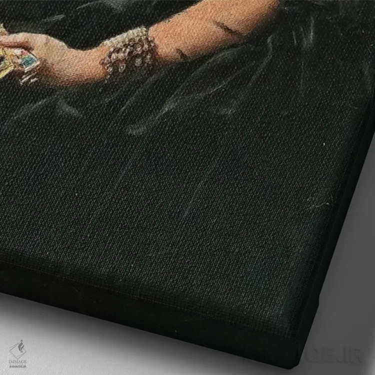 تابلو دکوراتیو "خانم ببر" اثر یوناس لوس - نمای نزدیک بافت بوم