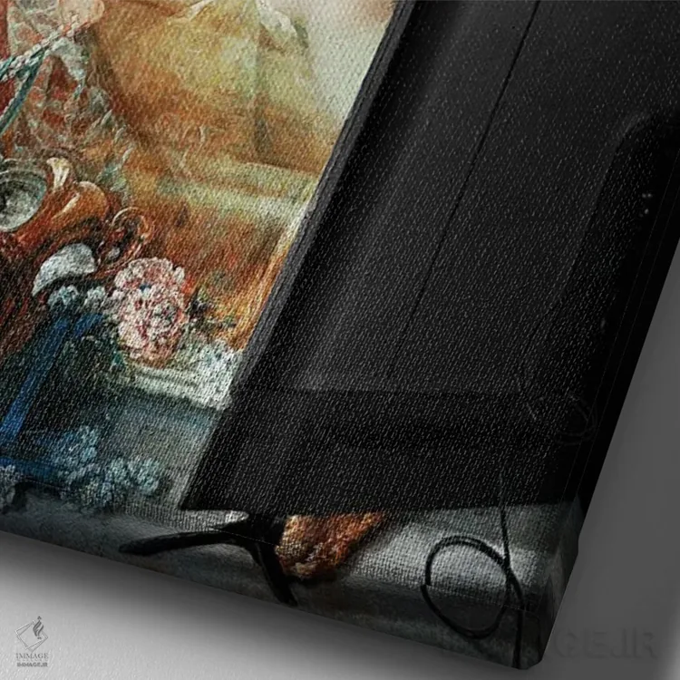 تابلو دکوراتیو "تلویزیون و استراحت" اثر یوناس لوس - نمای نزدیک بافت بوم