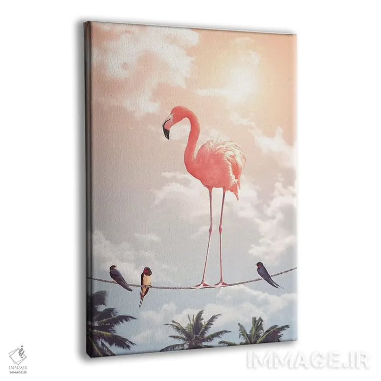 تابلو دکوراتیو "فلامینگو و دوستان" اثر یوناس لوس - نمای پرسپکتیو محصول