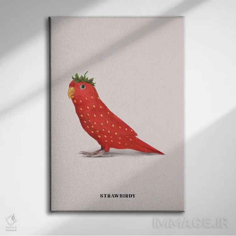 تابلو دکوراتیو "پرنده کاهی" اثر یوناس لوس - نمای روبهرو روی دیوار