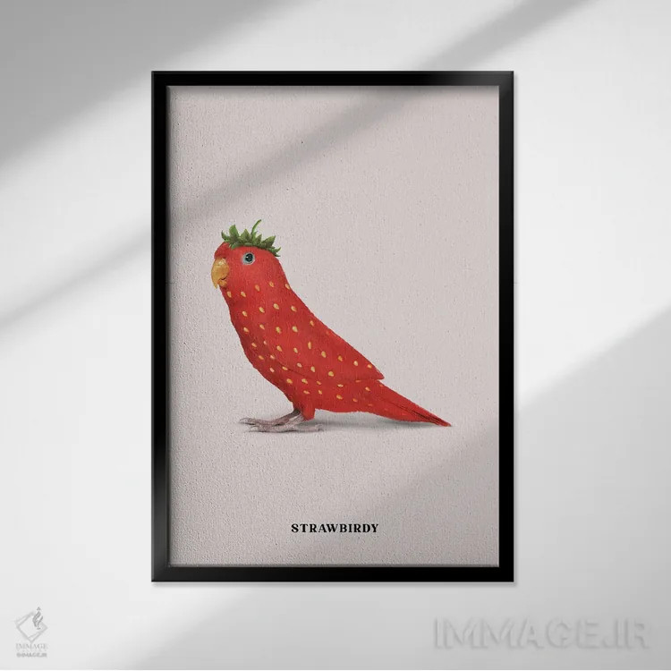 تابلو دکوراتیو "پرنده کاهی" اثر یوناس لوس - نمای قابدار مشکی