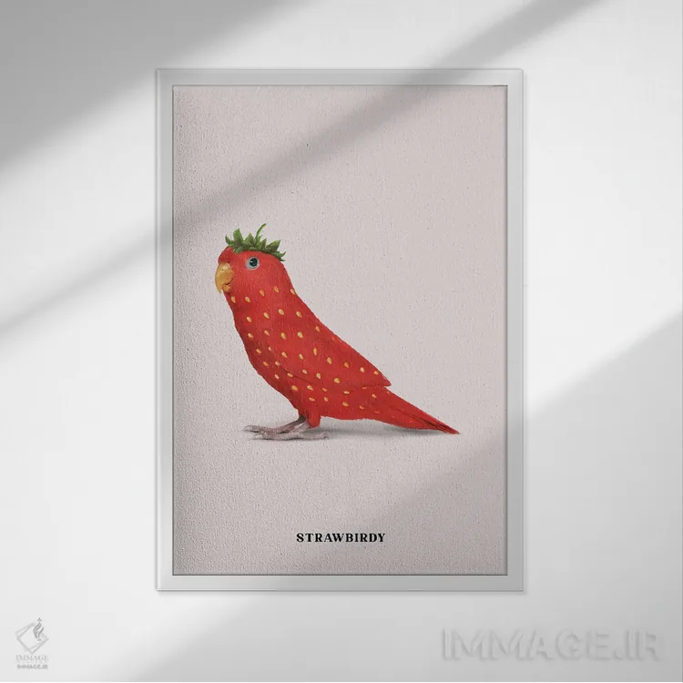 تابلو دکوراتیو "پرنده کاهی" اثر یوناس لوس - نمای قابدار سفید