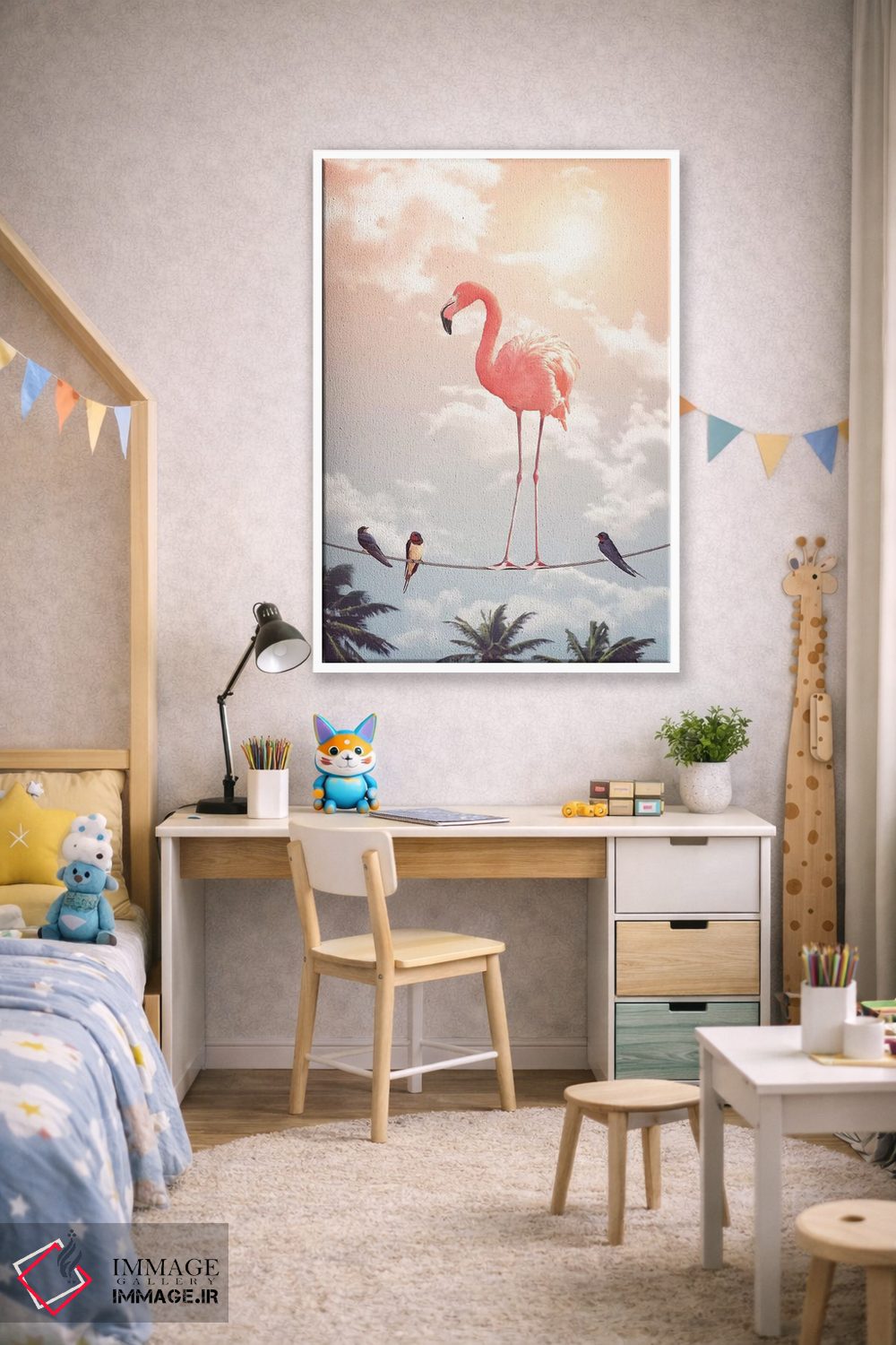 تابلو دکوراتیو "فلامینگو و دوستان" اثر یوناس لوس - D1W