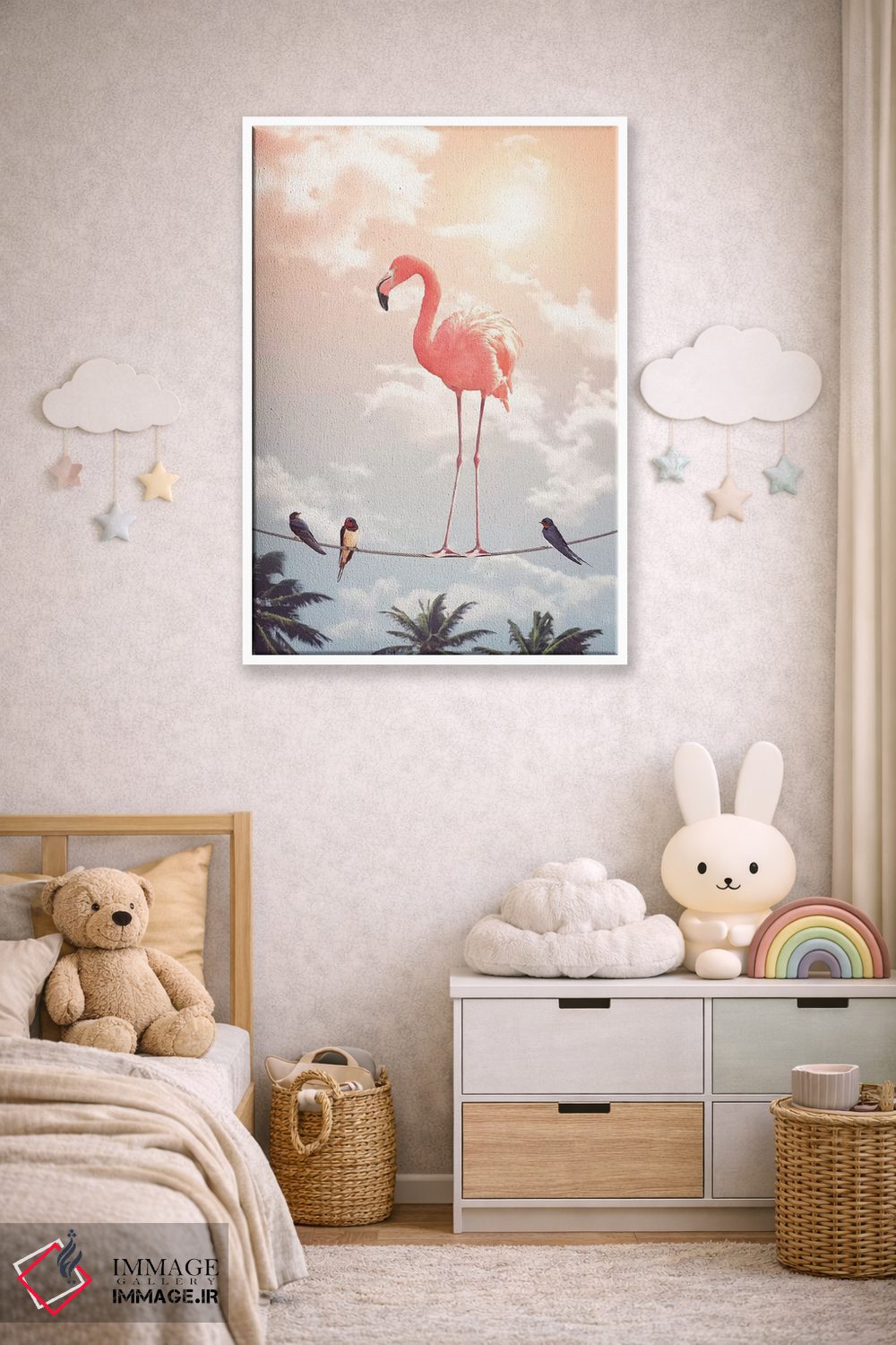 تابلو دکوراتیو "فلامینگو و دوستان" اثر یوناس لوس - D3W