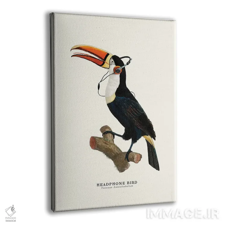 تابلو دکوراتیو "پرنده هدفون" اثر یوناس لوس - نمای پرسپکتیو محصول