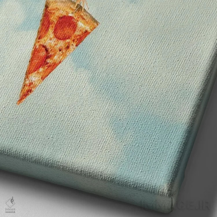 تابلو دکوراتیو "بادکنک های پیتزا" اثر یوناس لوس - نمای نزدیک بافت بوم