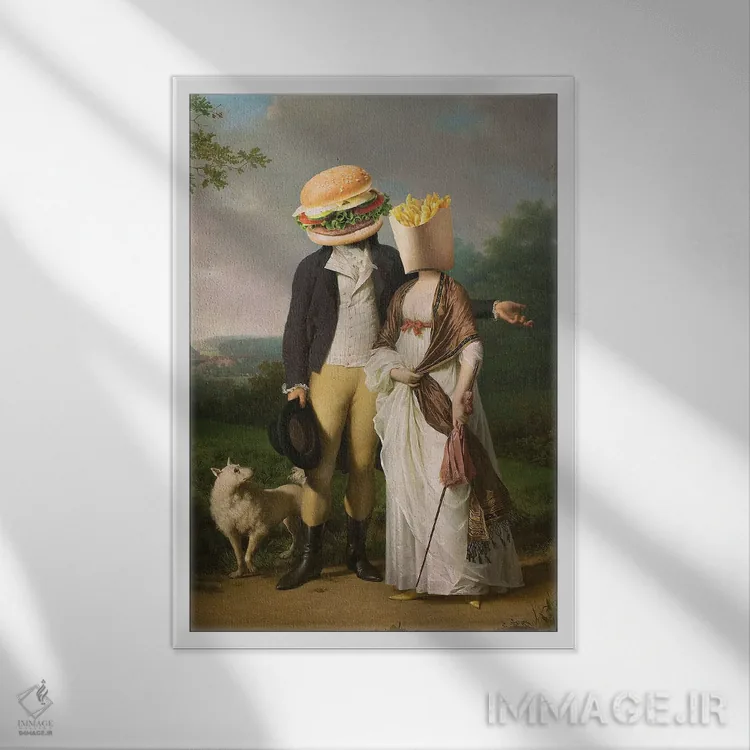 تابلو دکوراتیو "زوج کامل" اثر یوناس لوس - نمای قابدار سفید