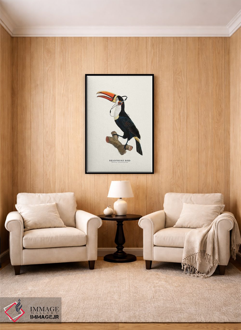 تابلو دکوراتیو "پرنده هدفون" اثر یوناس لوس - D3B