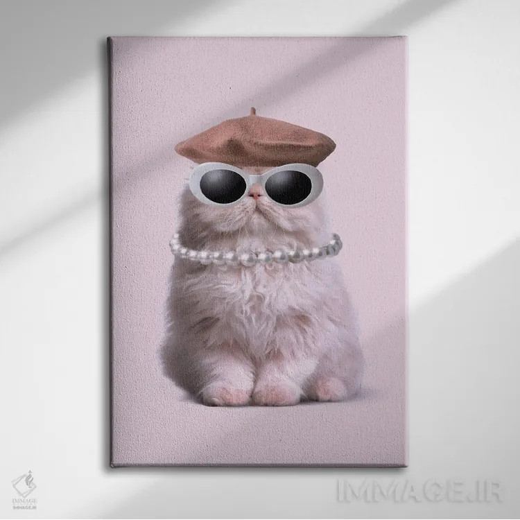 تابلو دکوراتیو "گربه مد" اثر یوناس لوس - نمای روبهرو روی دیوار