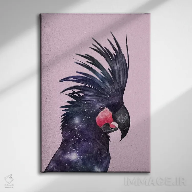 تابلو دکوراتیو "پرنده کهکشان" اثر یوناس لوس - نمای روبهرو روی دیوار