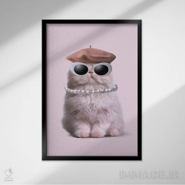 تابلو دکوراتیو "گربه مد" اثر یوناس لوس - نمای قابدار مشکی