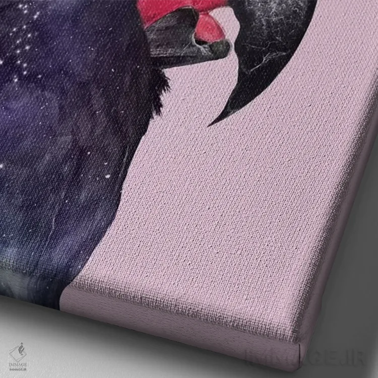 تابلو دکوراتیو "پرنده کهکشان" اثر یوناس لوس - نمای نزدیک بافت بوم