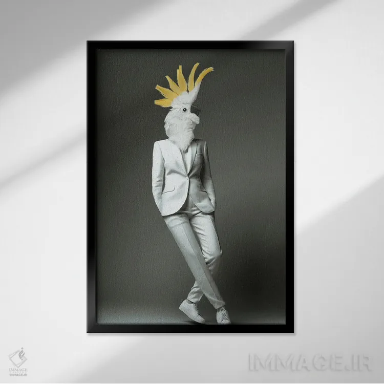 تابلو دکوراتیو "کاکاتو مد" اثر یوناس لوس - نمای قابدار مشکی