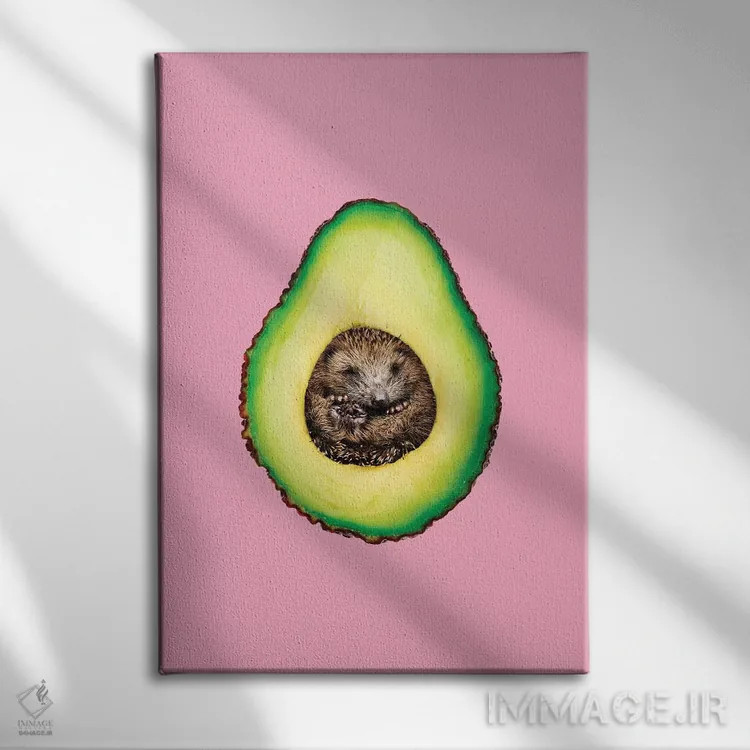 تابلو دکوراتیو "جوجه تیغی آواکادو " اثر یوناس لوس - نمای روبهرو روی دیوار