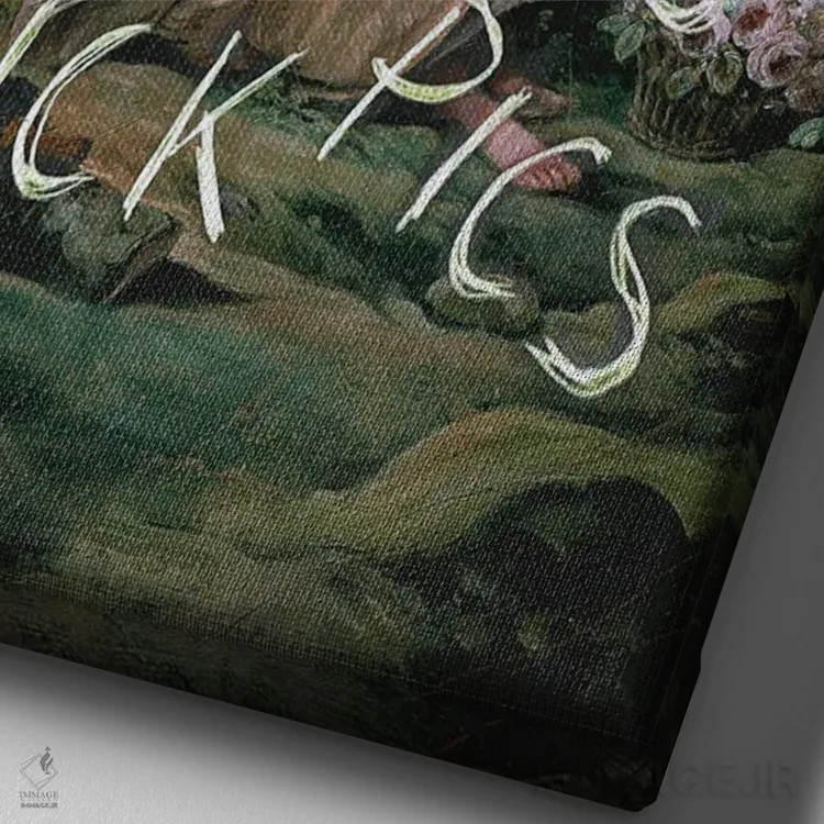 تابلو دکوراتیو "یادداشت های عاشقانه" اثر یوناس لوس - نمای نزدیک بافت بوم