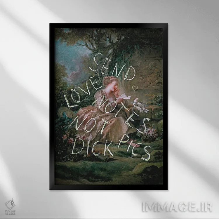 تابلو دکوراتیو "یادداشت های عاشقانه" اثر یوناس لوس - نمای قابدار مشکی