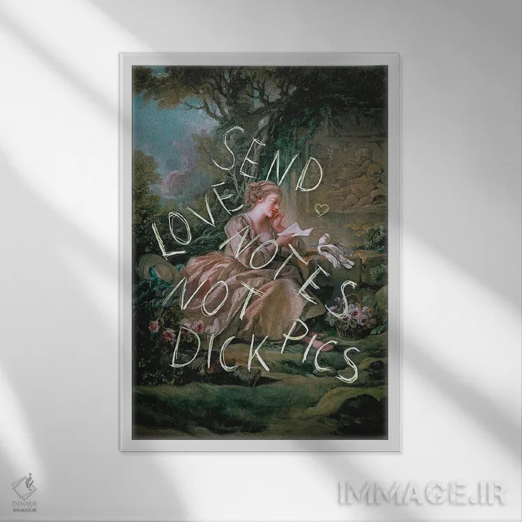 تابلو دکوراتیو "یادداشت های عاشقانه" اثر یوناس لوس - نمای قابدار سفید